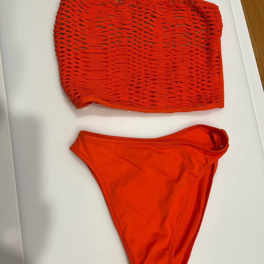 LA PERLA Bright Orange Swimwear Set